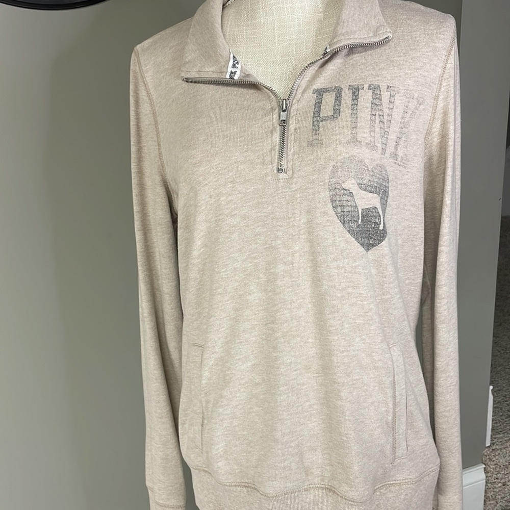 Victoria’s Secret Pink brand 1/4 zip sweatshirt- Medium -good condition